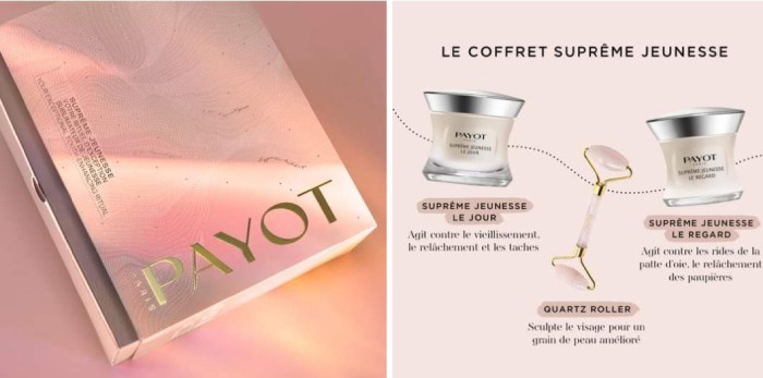 Un coffret cadeau de produits de soin de la marque Payot